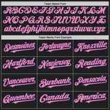 Custom Black Purple Pinstripe Medium Pink Two-Button Unisex Softball Jersey