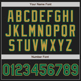 Custom Black Kelly Green Pinstripe Old Gold Two-Button Unisex Softball Jersey