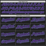 Custom Black Light Blue Pinstripe Purple Two-Button Unisex Softball Jersey