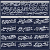Custom Navy Gray Pinstripe White Two-Button Unisex Softball Jersey