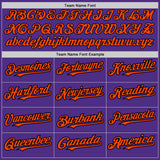 Custom Purple Black Pinstripe Orange Two-Button Unisex Softball Jersey