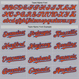 Custom Gray Royal Pinstripe Orange Two-Button Unisex Softball Jersey