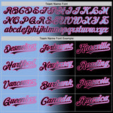 Custom Black Light Blue-Pink Gradient Fashion Two-Button Unisex Softball Jersey