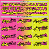 Custom Neon Yellow Pink-Black Gradient Fashion Two-Button Unisex Softball Jersey