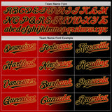 Custom Black Red-Old Gold Gradient Fashion Two-Button Unisex Softball Jersey