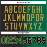 Custom Black Kelly Green-Old Gold Gradient Fashion Two-Button Unisex Softball Jersey