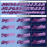 Custom Navy Light Blue-Pink Gradient Fashion Two-Button Unisex Softball Jersey