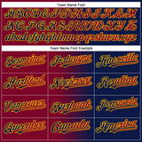Custom Navy Maroon-Gold Gradient Fashion Two-Button Unisex Softball Jersey