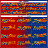Custom Royal Red-Gold Gradient Fashion Two-Button Unisex Softball Jersey
