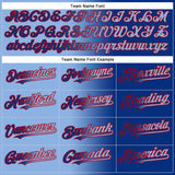 Custom Royal Light Blue-Red Gradient Fashion Two-Button Unisex Softball Jersey