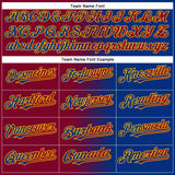 Custom Royal Maroon-Gold Gradient Fashion Two-Button Unisex Softball Jersey
