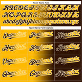 Custom Brown Gold-Cream Gradient Fashion Two-Button Unisex Softball Jersey