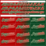 Custom Green Red-Cream Gradient Fashion Two-Button Unisex Softball Jersey