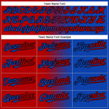 Custom Thunder Blue Red-Black Gradient Fashion Two-Button Unisex Softball Jersey