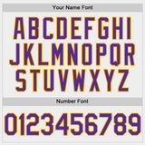 Custom White Purple-Gold Two-Button Unisex Softball Jersey