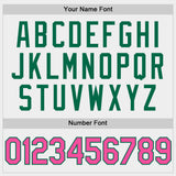 Custom White Pink-Kelly Green Two-Button Unisex Softball Jersey