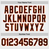 Custom White Brown-Orange Two-Button Unisex Softball Jersey