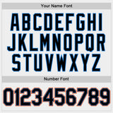 Custom White Black Electric Blue-Orange Two-Button Unisex Softball Jersey