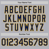 Custom Gray Navy-Gold Two-Button Unisex Softball Jersey