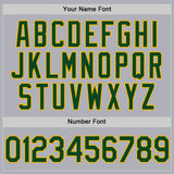 Custom Gray Green-Gold Two-Button Unisex Softball Jersey