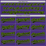 Custom Purple Black-Neon Green Two-Button Unisex Softball Jersey