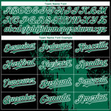 Custom Kelly Green Black-White 3D Pattern Abstract Brush Stroke Two-Button Unisex Softball Jersey
