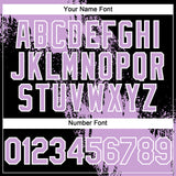 Custom Light Purple Black-White 3D Pattern Abstract Brush Stroke Two-Button Unisex Softball Jersey