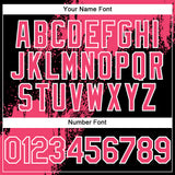 Custom Neon Pink Black-White 3D Pattern Abstract Brush Stroke Two-Button Unisex Softball Jersey