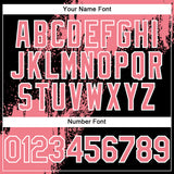 Custom Medium Pink Black-White 3D Pattern Abstract Brush Stroke Two-Button Unisex Softball Jersey