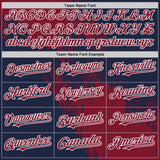 Custom Crimson Navy-White 3D Pattern Abstract Brush Stroke Two-Button Unisex Softball Jersey