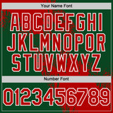 Custom Red Green-White 3D Pattern Abstract Brush Stroke Two-Button Unisex Softball Jersey