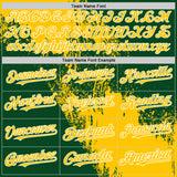 Custom Yellow Green-White 3D Pattern Abstract Brush Stroke Two-Button Unisex Softball Jersey