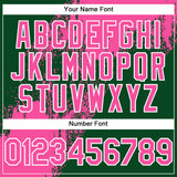 Custom Pink Green-White 3D Pattern Abstract Brush Stroke Two-Button Unisex Softball Jersey