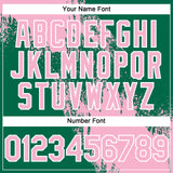Custom Light Pink Kelly Green-White 3D Pattern Abstract Brush Stroke Two-Button Unisex Softball Jersey