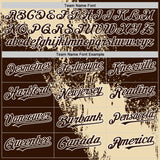 Custom Cream Brown-White 3D Pattern Abstract Brush Stroke Two-Button Unisex Softball Jersey