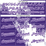 Custom White Purple 3D Pattern Abstract Brush Stroke Two-Button Unisex Softball Jersey