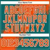 Custom Orange Teal-White 3D Pattern Abstract Brush Stroke Two-Button Unisex Softball Jersey