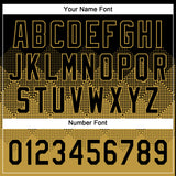 Custom Black Old Gold 3D Gradient Square Shape Two-Button Unisex Softball Jersey