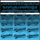 Custom Black Sky Blue 3D Gradient Square Shape Two-Button Unisex Softball Jersey
