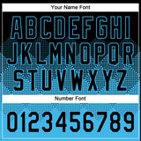 Custom Black Sky Blue 3D Gradient Square Shape Two-Button Unisex Softball Jersey