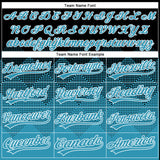 Custom Black Panther Blue-White 3D Gradient Square Shape Two-Button Unisex Softball Jersey