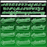 Custom Black Grass Green-White 3D Gradient Square Shape Two-Button Unisex Softball Jersey