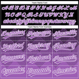 Custom Black Medium Purple-White 3D Gradient Square Shape Two-Button Unisex Softball Jersey