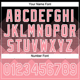 Custom Black Medium Pink-White 3D Gradient Square Shape Two-Button Unisex Softball Jersey