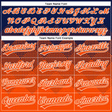 Custom Navy Orange-White 3D Gradient Square Shape Two-Button Unisex Softball Jersey