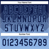 Custom Navy Light Blue 3D Gradient Square Shape Two-Button Unisex Softball Jersey