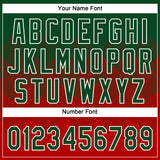 Custom Green Red-White 3D Gradient Square Shape Two-Button Unisex Softball Jersey