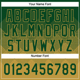 Custom Green Old Gold 3D Gradient Square Shape Two-Button Unisex Softball Jersey