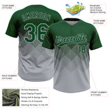Custom Green Gray 3D Gradient Square Shape Two-Button Unisex Softball Jersey
