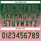 Custom Green Medium Pink 3D Gradient Square Shape Two-Button Unisex Softball Jersey